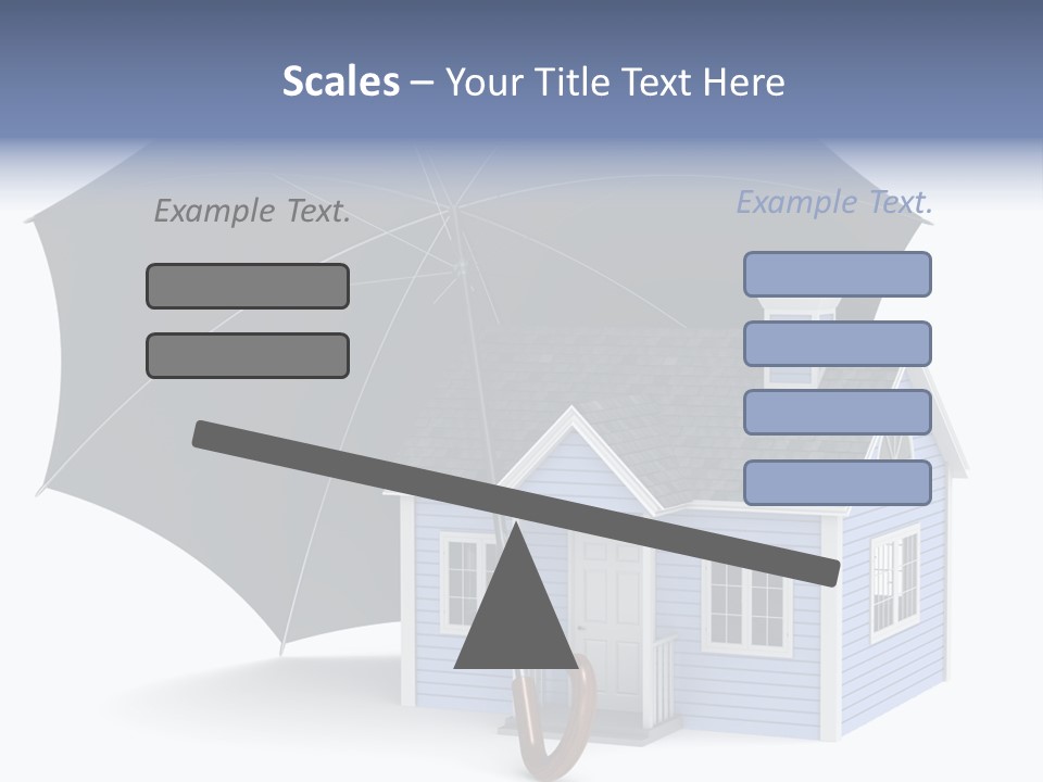 A Blue House With A Black Umbrella On Top Of It PowerPoint Template