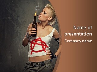 Woman People Punk PowerPoint Template