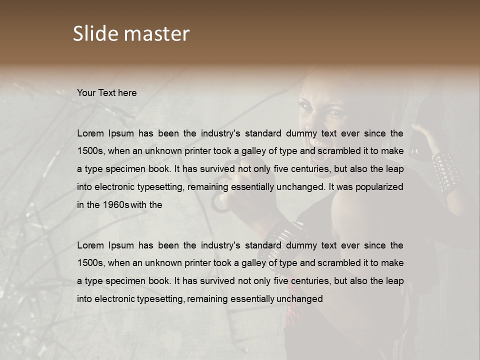 Grey Bracelet Caucasian PowerPoint Template