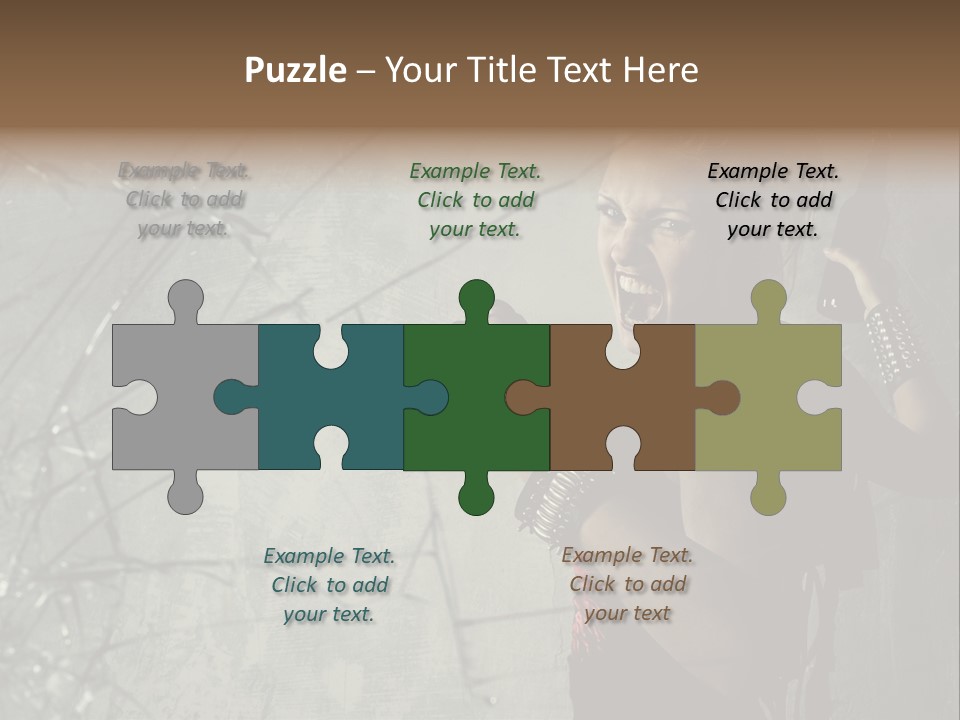 Grey Bracelet Caucasian PowerPoint Template