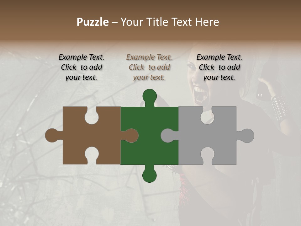 Grey Bracelet Caucasian PowerPoint Template