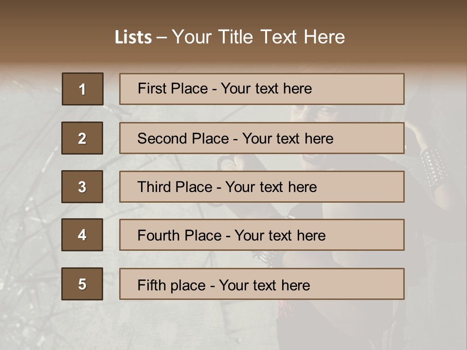 Grey Bracelet Caucasian PowerPoint Template
