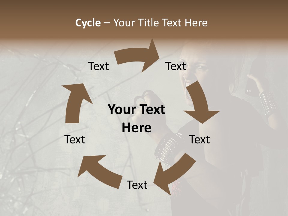 Grey Bracelet Caucasian PowerPoint Template