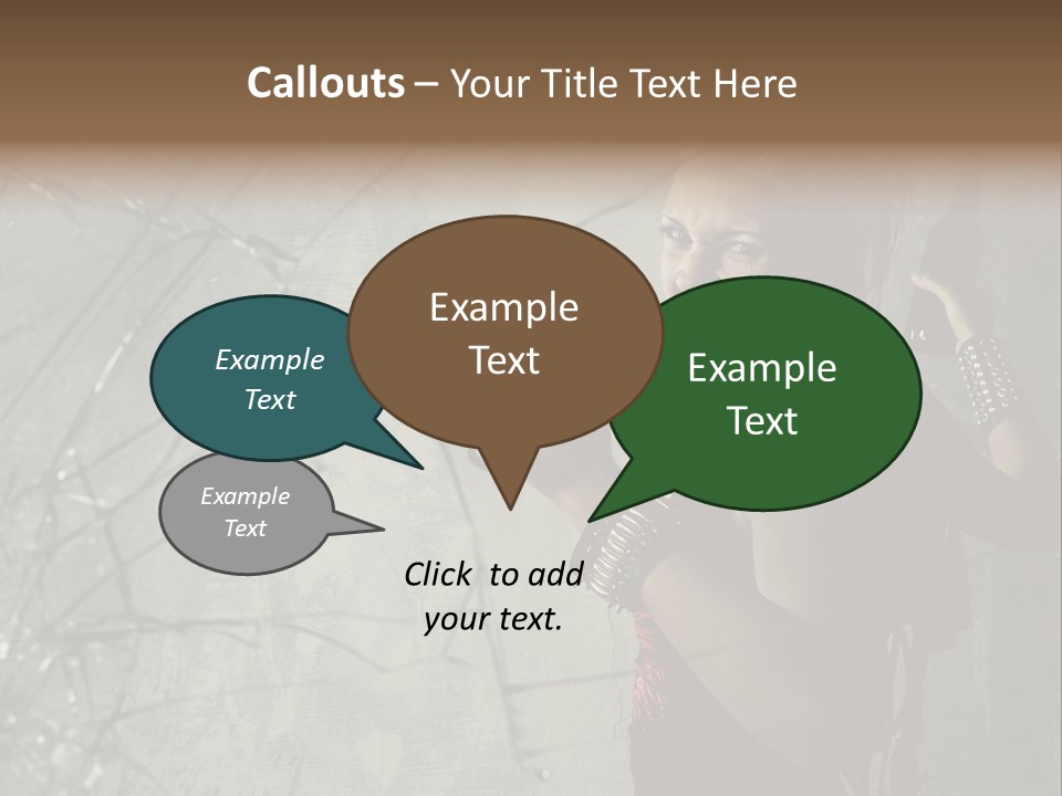 Grey Bracelet Caucasian PowerPoint Template