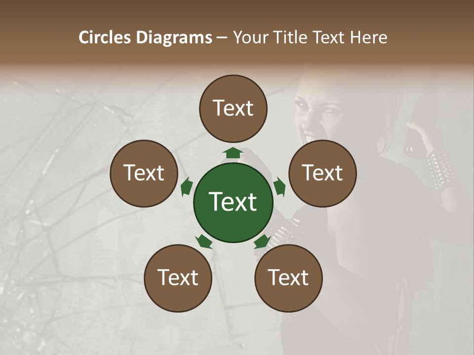 Grey Bracelet Caucasian PowerPoint Template