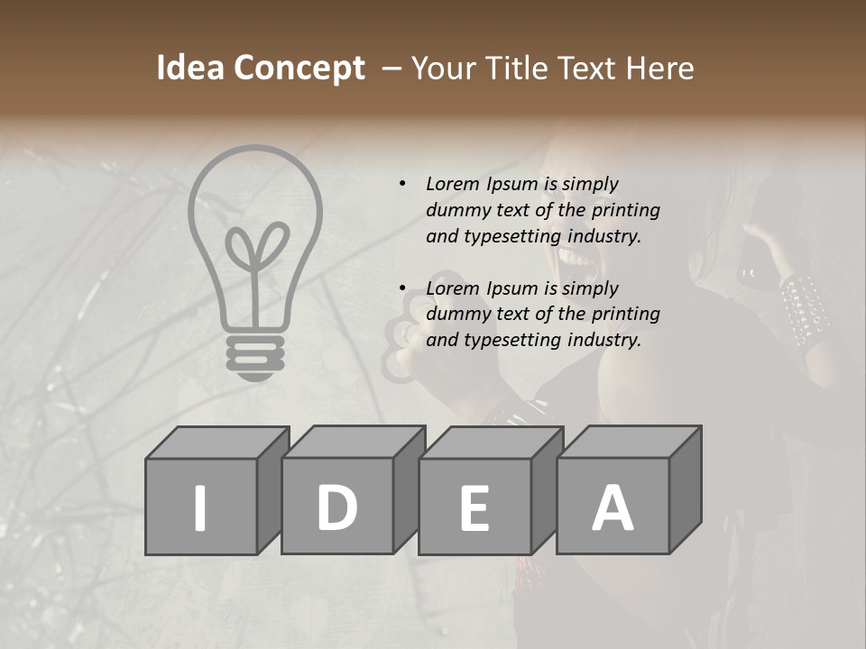 Grey Bracelet Caucasian PowerPoint Template