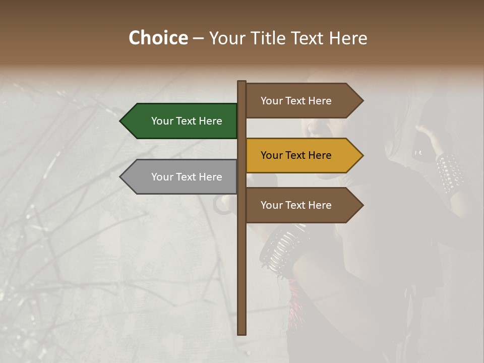 Grey Bracelet Caucasian PowerPoint Template