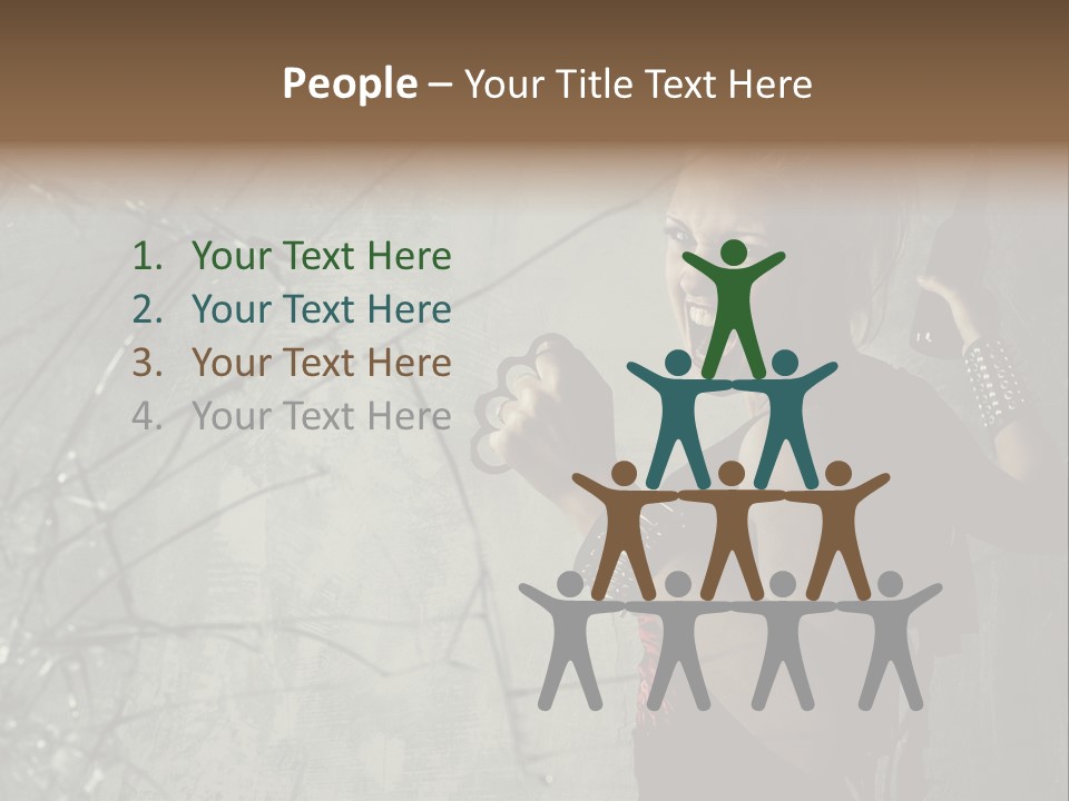 Grey Bracelet Caucasian PowerPoint Template