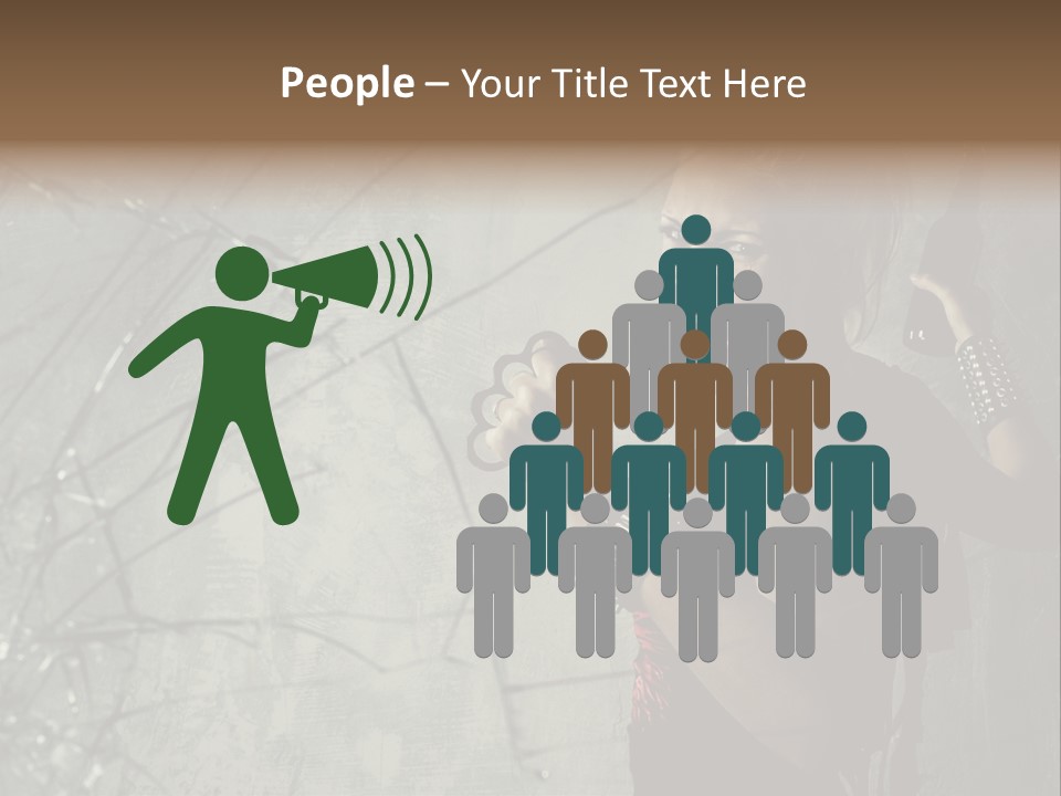 Grey Bracelet Caucasian PowerPoint Template