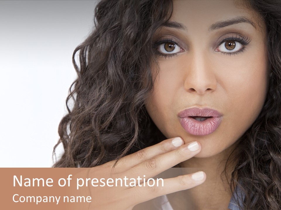 Girl Hispanic Curly PowerPoint Template