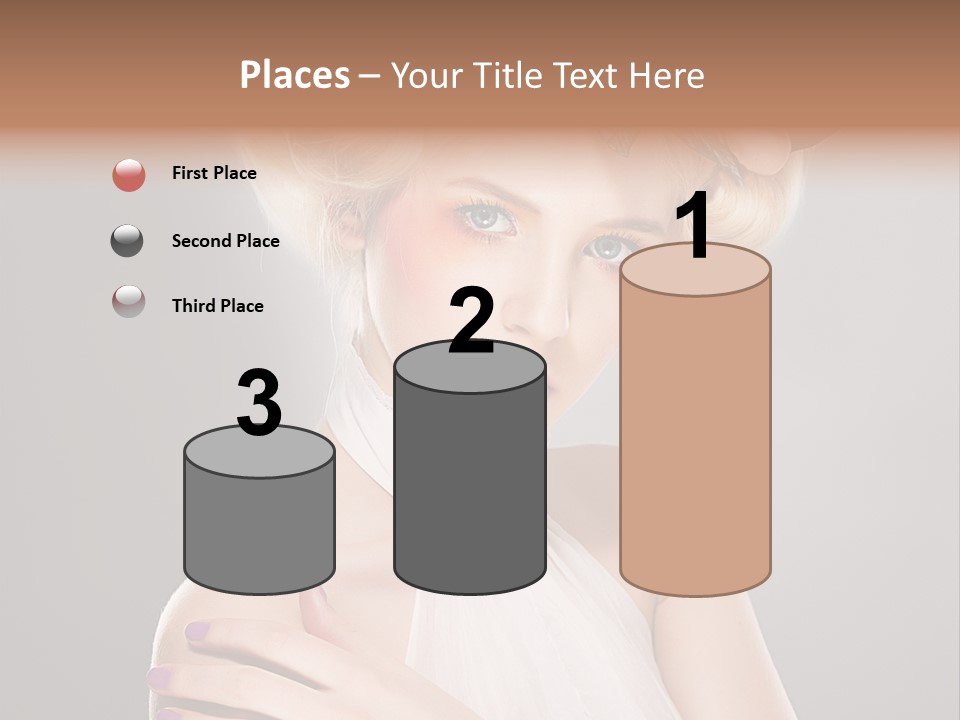 Model Blond Smile PowerPoint Template
