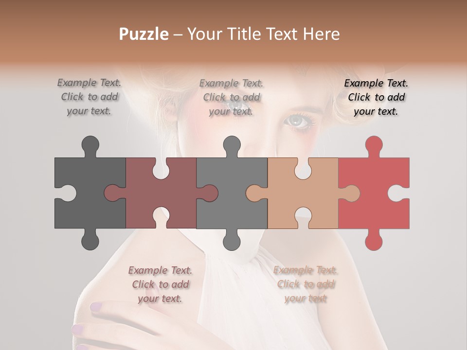 Model Blond Smile PowerPoint Template