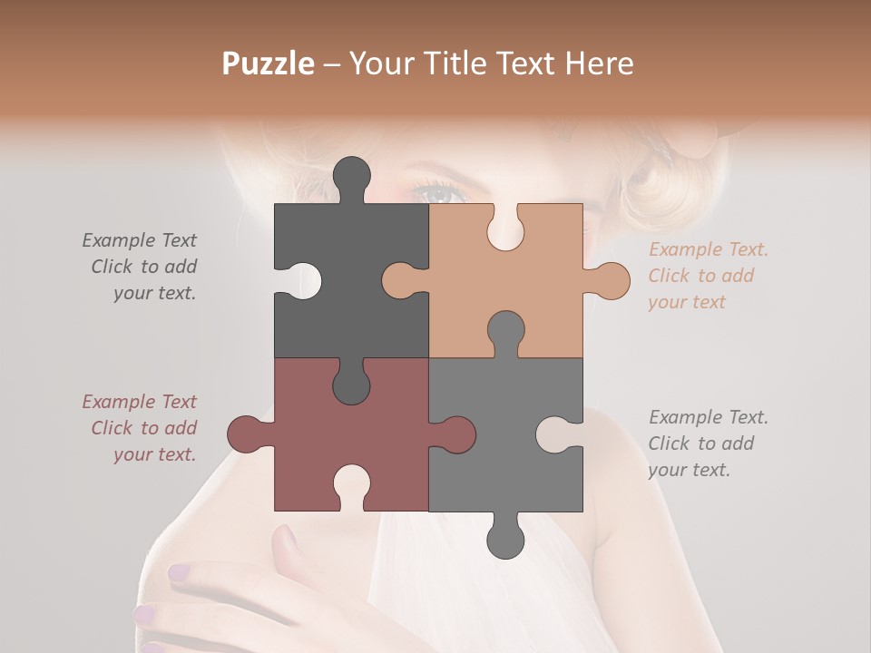 Model Blond Smile PowerPoint Template