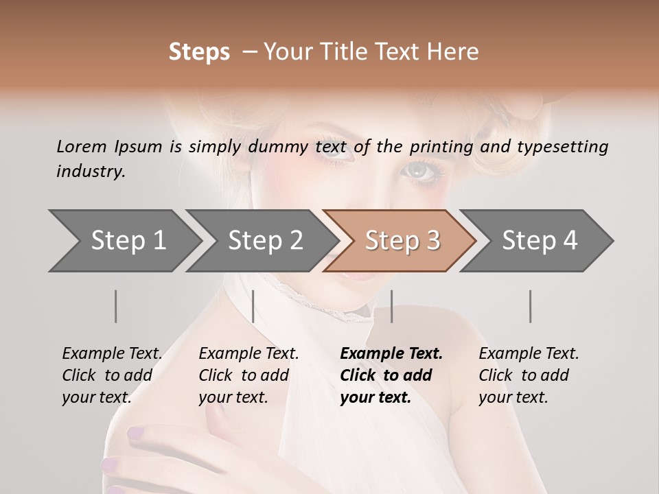 Model Blond Smile PowerPoint Template