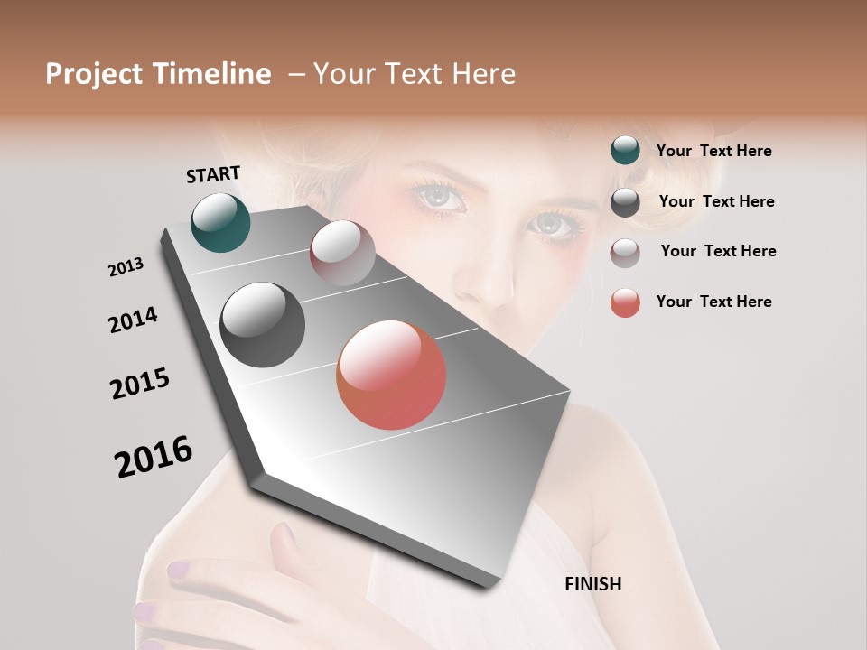 Model Blond Smile PowerPoint Template