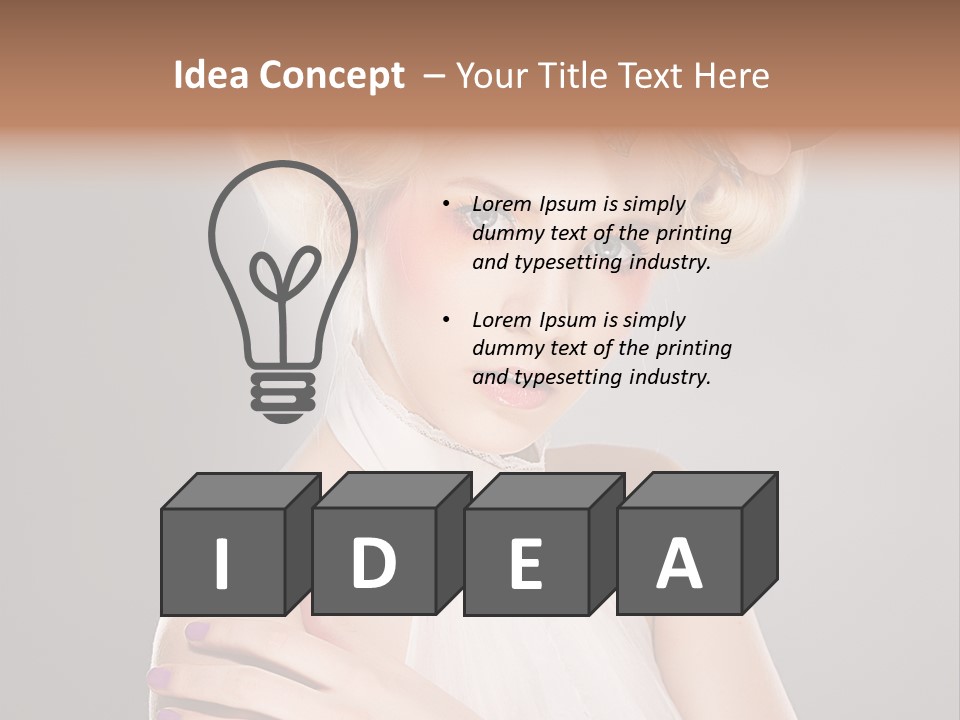 Model Blond Smile PowerPoint Template