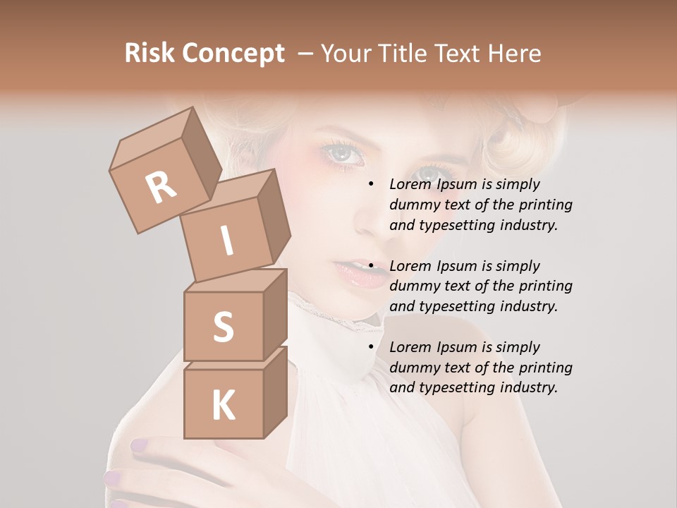 Model Blond Smile PowerPoint Template