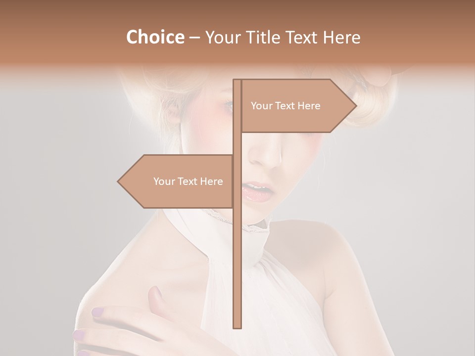 Model Blond Smile PowerPoint Template