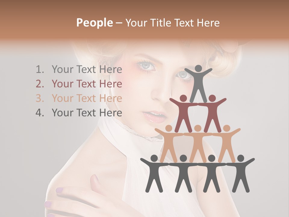 Model Blond Smile PowerPoint Template