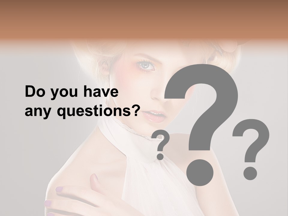 Model Blond Smile PowerPoint Template