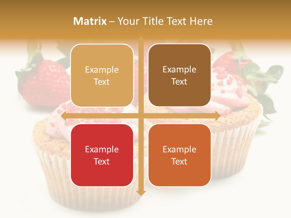 Tasty White Strawberry Muffins PowerPoint Template
