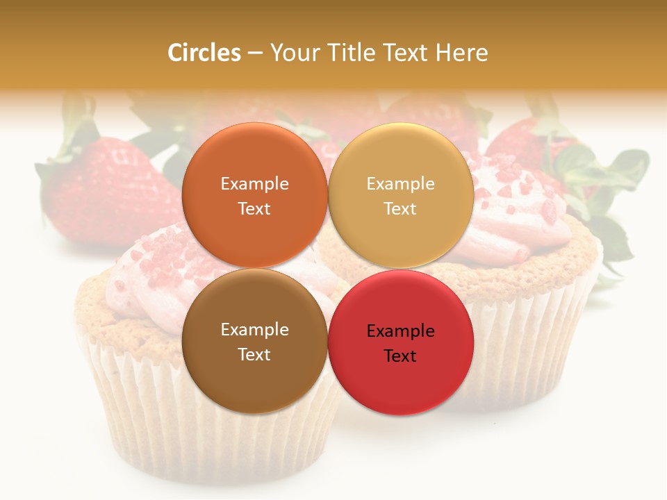 Tasty White Strawberry Muffins PowerPoint Template