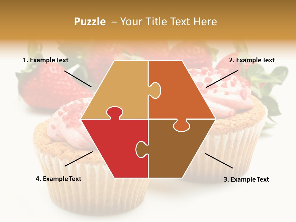 Tasty White Strawberry Muffins PowerPoint Template