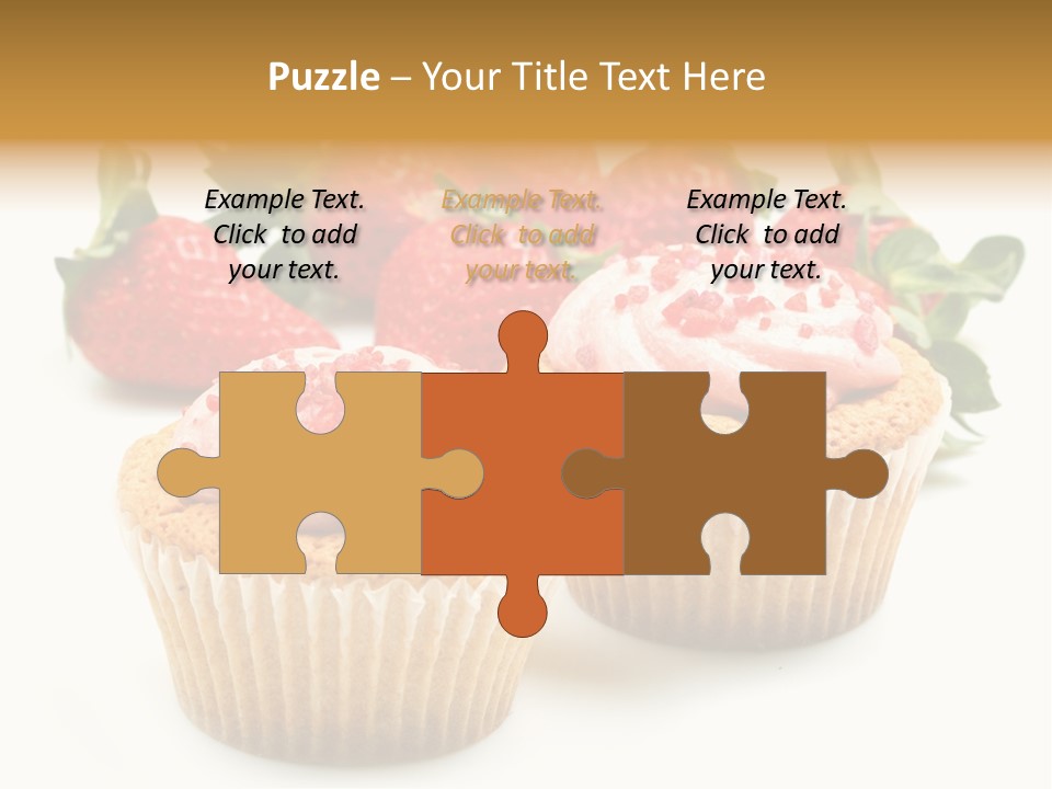 Tasty White Strawberry Muffins PowerPoint Template