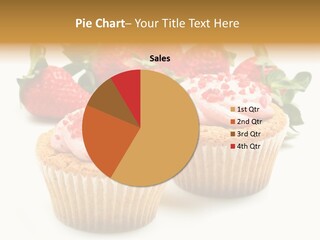 Tasty White Strawberry Muffins PowerPoint Template