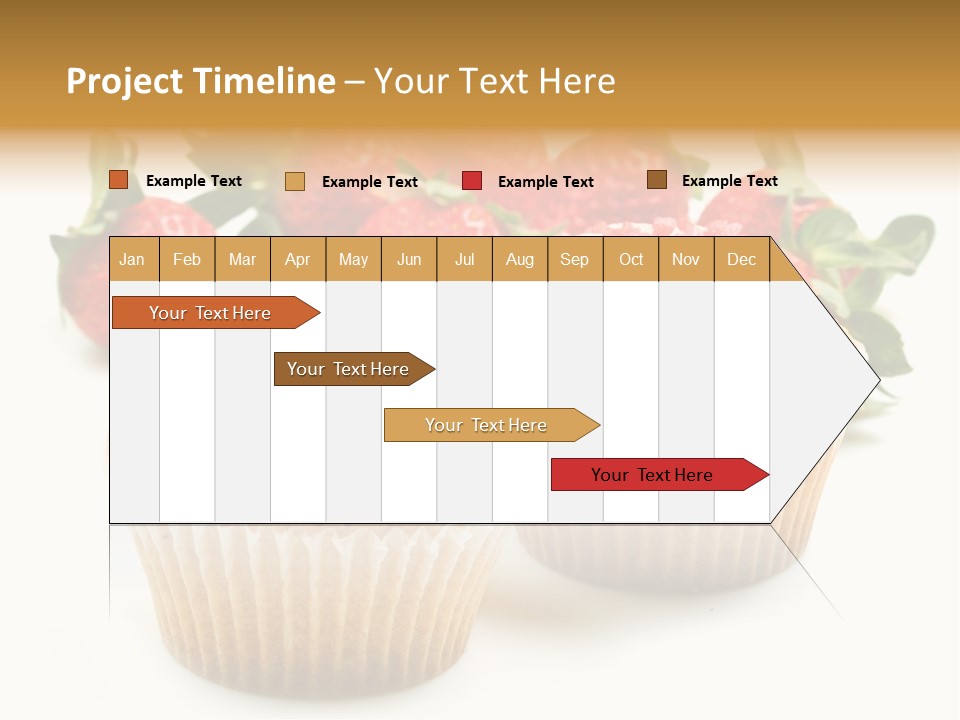 Tasty White Strawberry Muffins PowerPoint Template