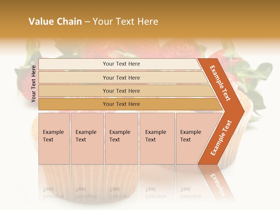 Tasty White Strawberry Muffins PowerPoint Template
