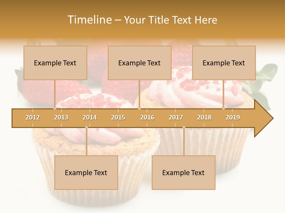 Tasty White Strawberry Muffins PowerPoint Template