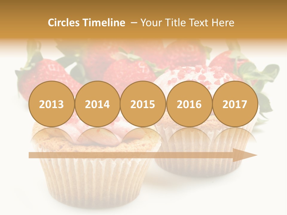 Tasty White Strawberry Muffins PowerPoint Template