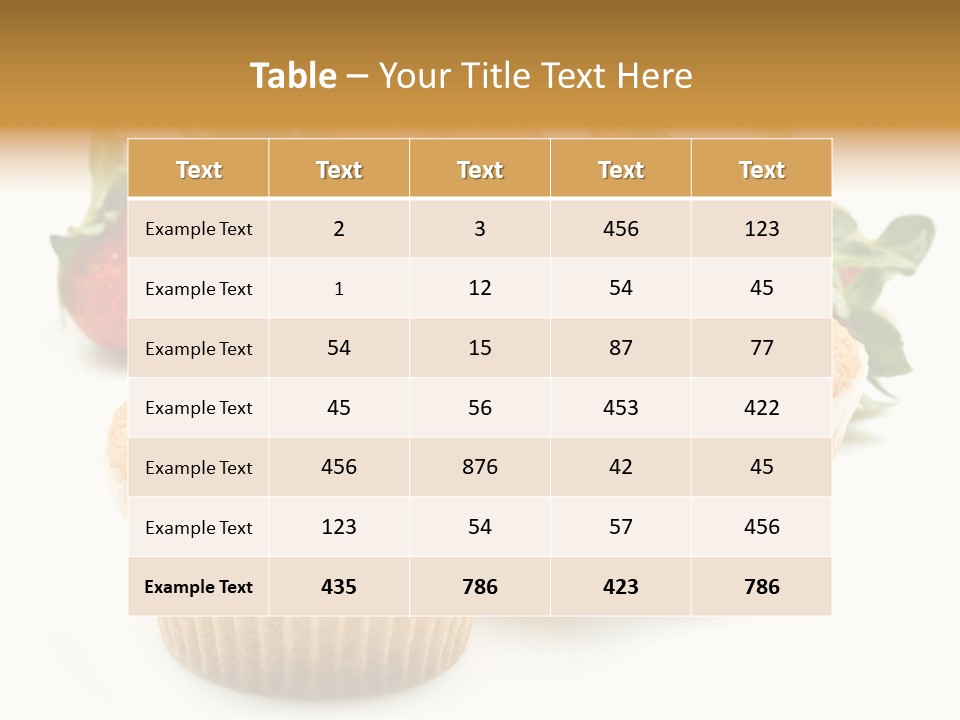Tasty White Strawberry Muffins PowerPoint Template