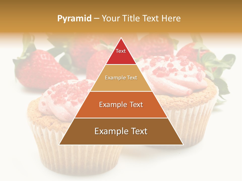 Tasty White Strawberry Muffins PowerPoint Template