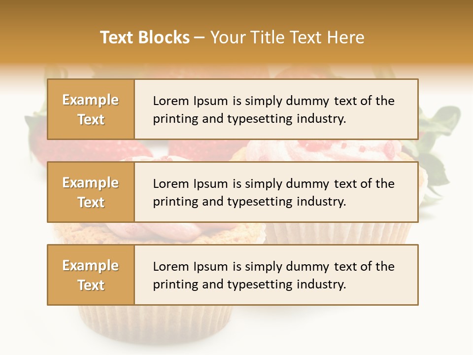 Tasty White Strawberry Muffins PowerPoint Template