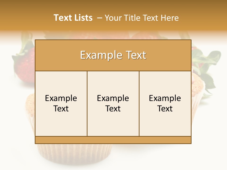 Tasty White Strawberry Muffins PowerPoint Template