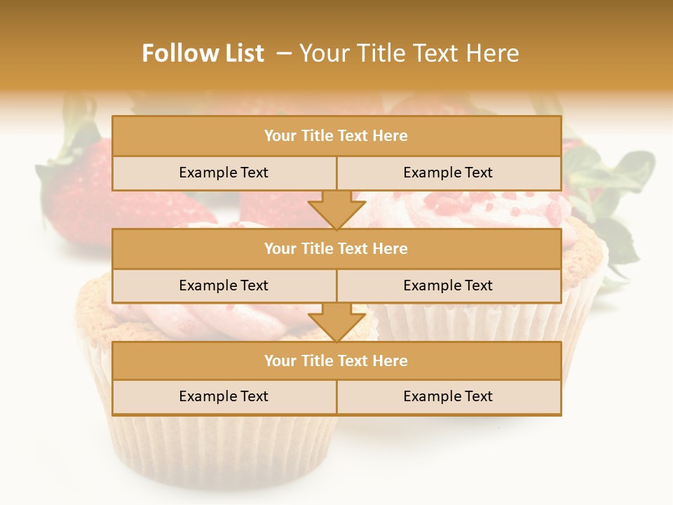 Tasty White Strawberry Muffins PowerPoint Template