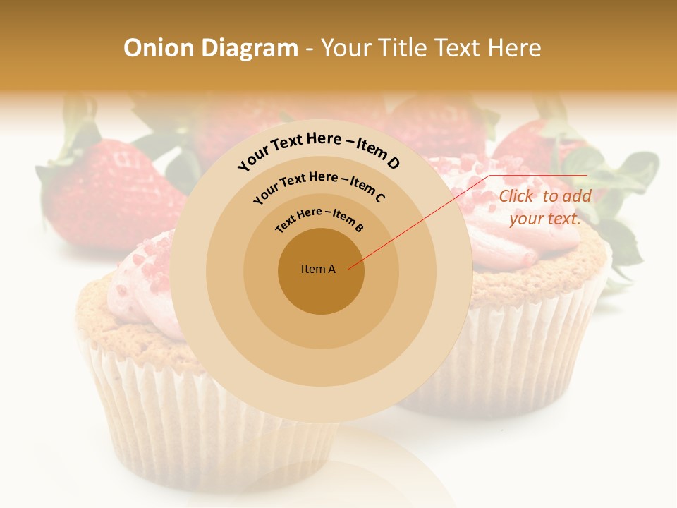 Tasty White Strawberry Muffins PowerPoint Template