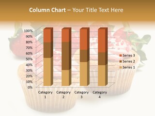 Tasty White Strawberry Muffins PowerPoint Template