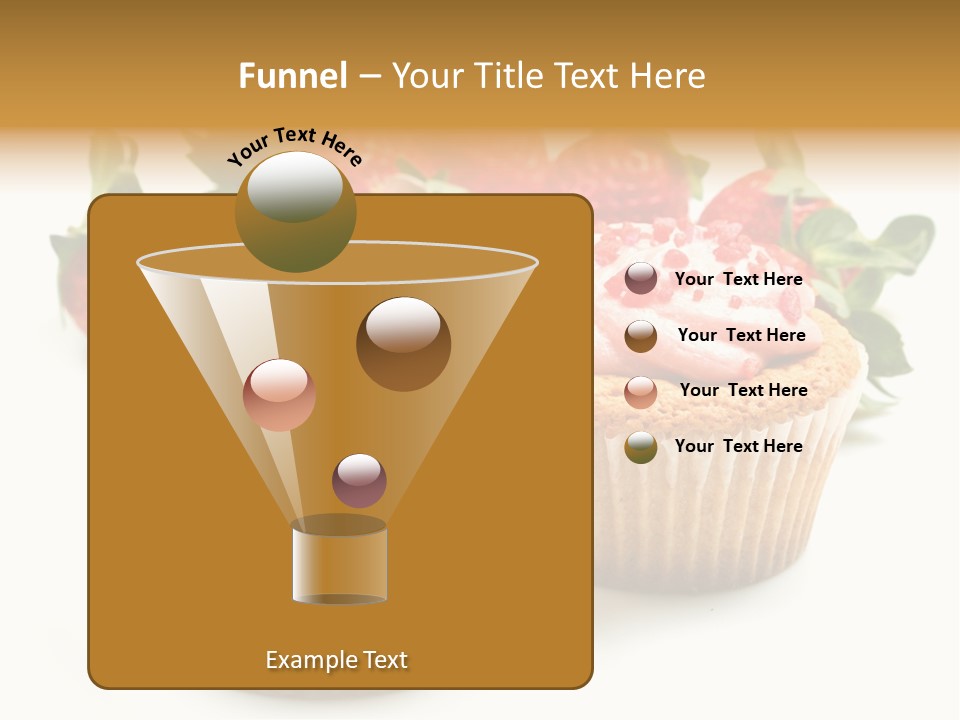 Tasty White Strawberry Muffins PowerPoint Template