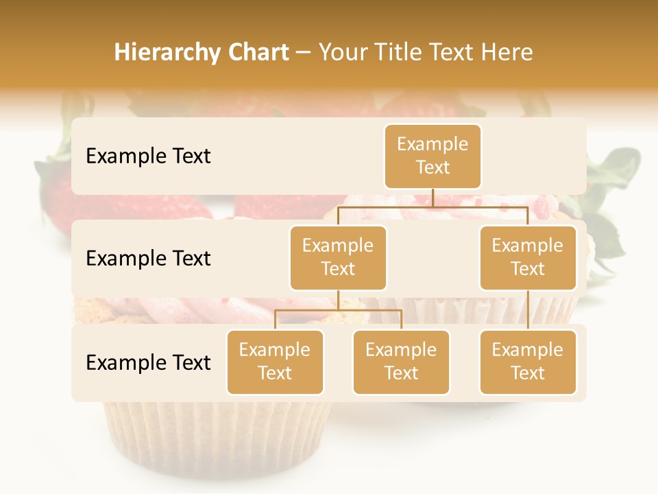 Tasty White Strawberry Muffins PowerPoint Template