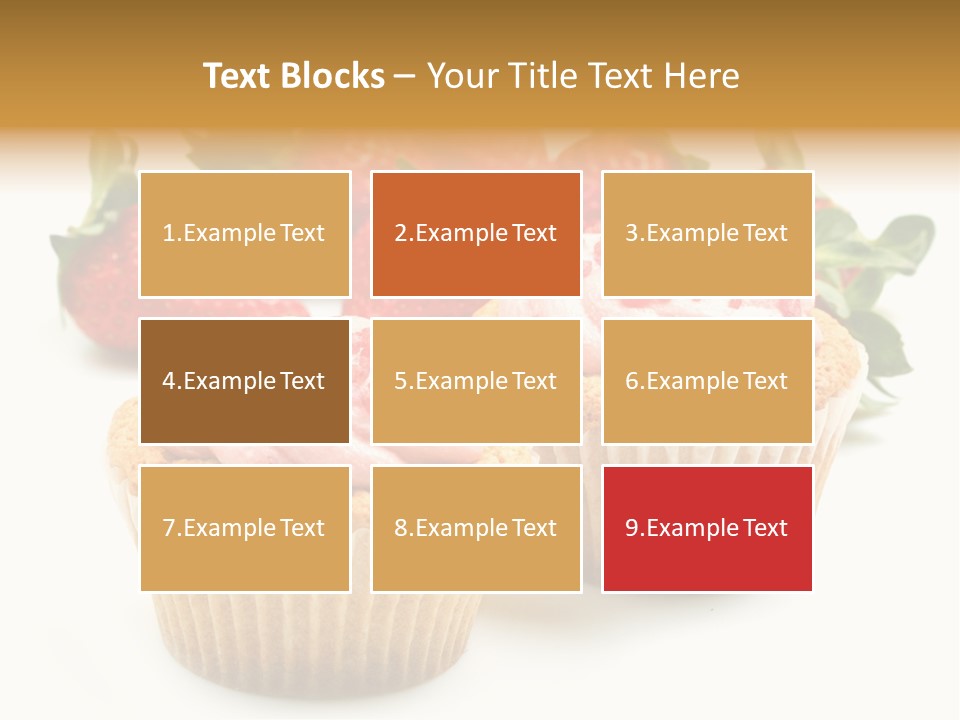 Tasty White Strawberry Muffins PowerPoint Template
