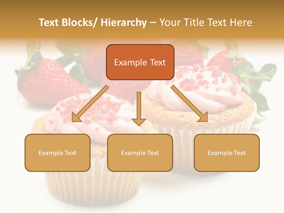 Tasty White Strawberry Muffins PowerPoint Template