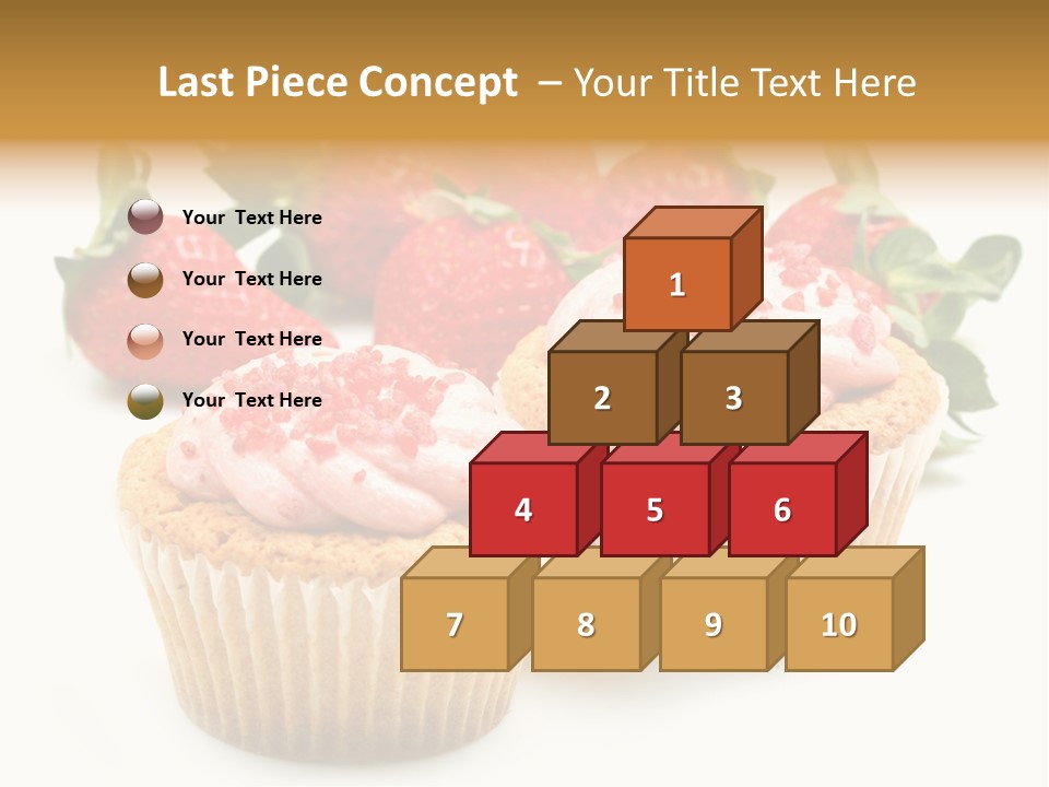 Tasty White Strawberry Muffins PowerPoint Template