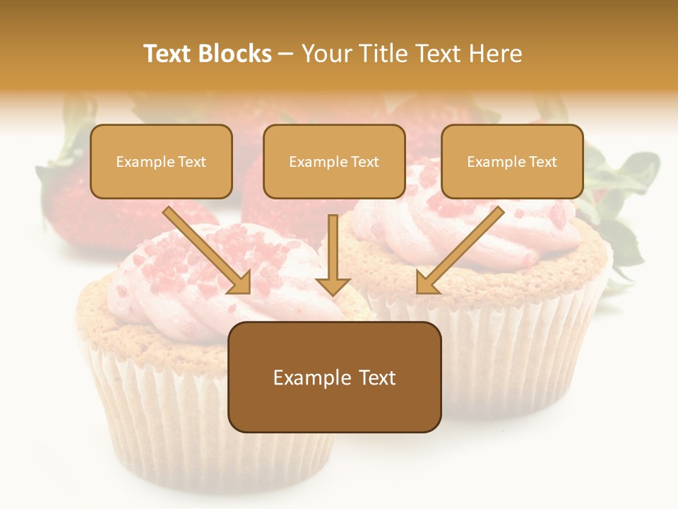Tasty White Strawberry Muffins PowerPoint Template
