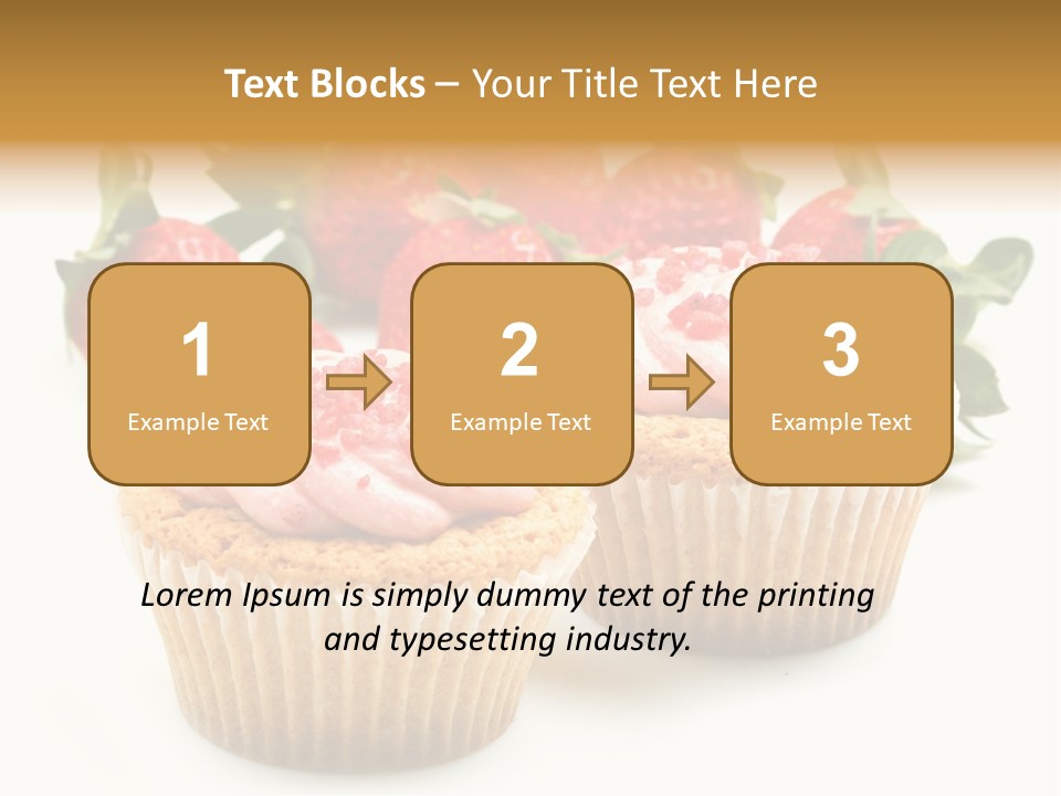 Tasty White Strawberry Muffins PowerPoint Template