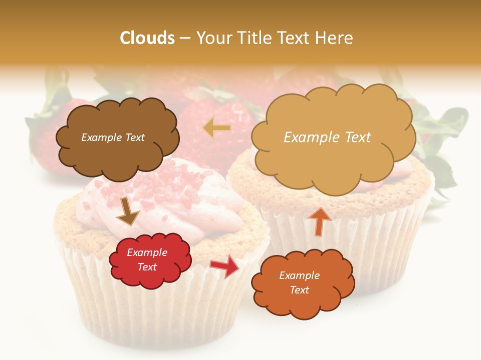 Tasty White Strawberry Muffins PowerPoint Template
