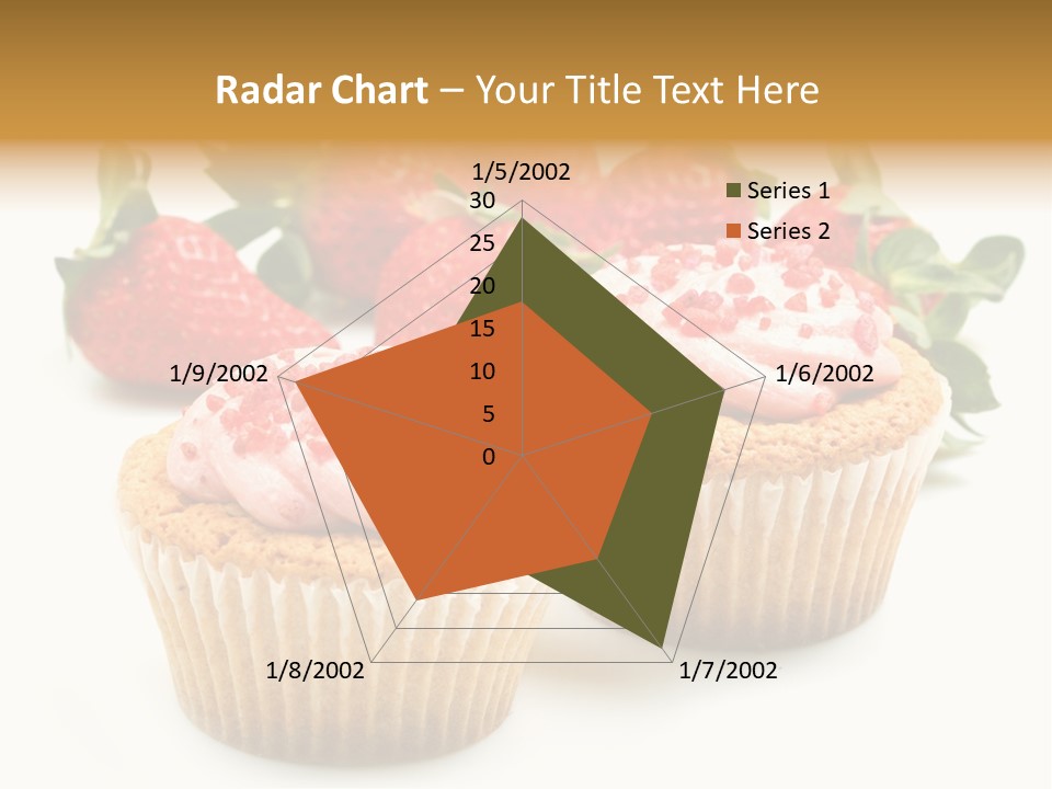 Tasty White Strawberry Muffins PowerPoint Template
