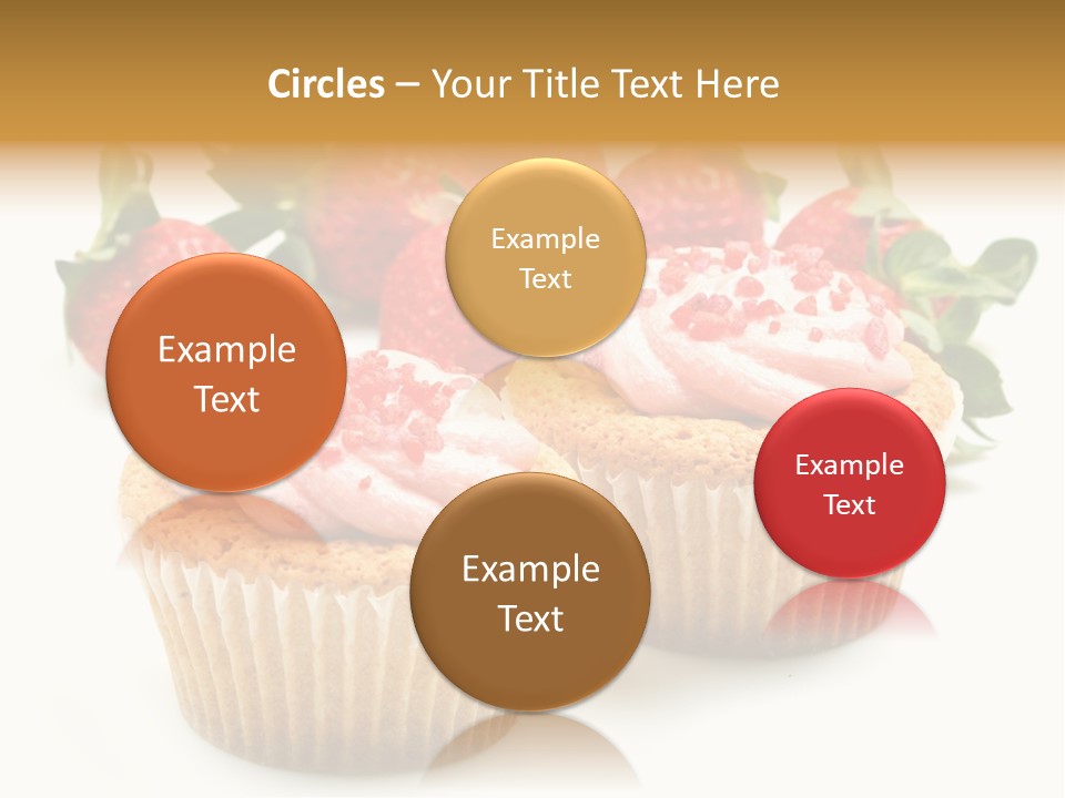 Tasty White Strawberry Muffins PowerPoint Template